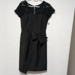 新品☆ROUGE DIAMANT☆胸元レース編みリボン付きデザインワンピース