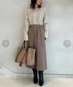 Mila Owen タックデザインシャツドッキングワンピース