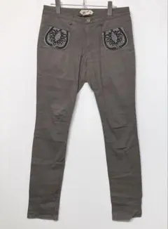 DEPT MOTHER 日本製 刺繍入り ストレッチ ローライズ スリムパンツのサムネイル