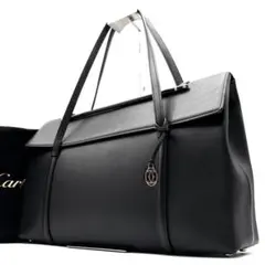 極美品 カルティエ カボション トートバッグ レザー 肩掛け A4可 ブラック