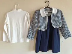 入学式 女の子 120 フォーマルジャケット、ワンピース、ニット3点セット