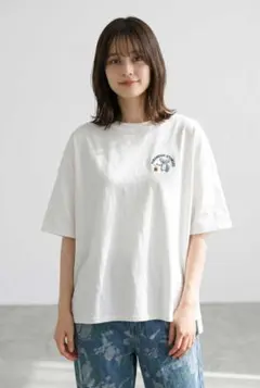 【超人気】刺繍コアラ ビッグシルエットTシャツ ホワイトのサムネイル