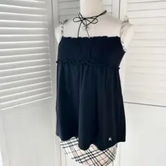 y2k❤️ BURBERRY BLUE LABEL チェックフリルタンクトップ - メルカリ