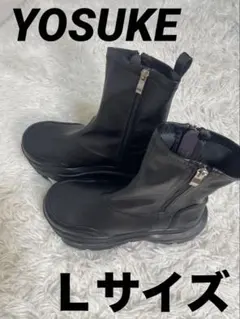 新品未使用 [ヨースケ] ファッションブーツ ブラック レザー 厚底 Ｌサイズ