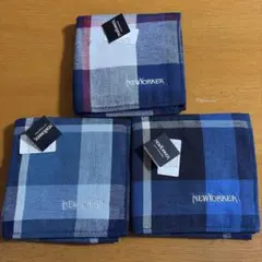 NEWYORKER チェック柄タオルハンカチ 3枚セット