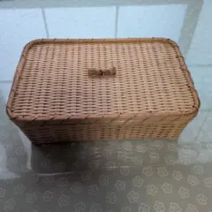 竹細工 蓋付きバスケット 収納バスケット 弁当箱