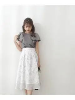 【PROPORTION BODY DRESSING】チェーン刺繍フラワースカート