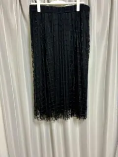 大きいサイズ 3L シアー素材 フレアスカート ブラック