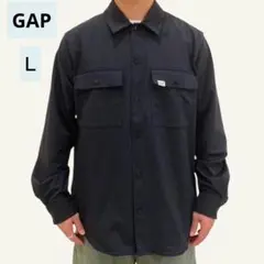 【美品】GAP オーバーサイズ シャツジャケット ブラック Lサイズ