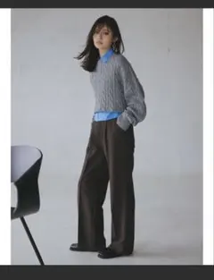 Mila Owen ケーブル編みセーターとシャツセット