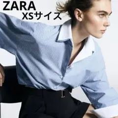 ZARA コンビストライプポプリンシャツ XSサイズのサムネイル