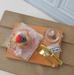 ミニチュアケーキ 桜パンケーキセット 桜ティー