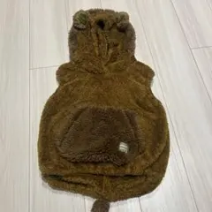 ブラウン フリース ポンチョ