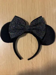 ディズニー カチューシャ ミニー耳 ビーズ付きリボン