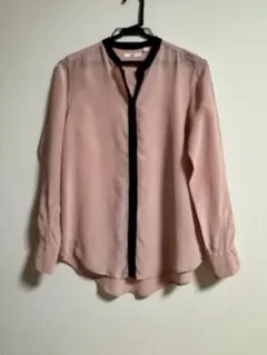 UNIQLO シルク100% 絹100% スタンドカラー ブラウス 長袖