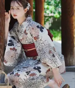 新品未使用 浴衣単品 綿麻 鉄紺色 夏着物 単衣 夏祭り 大人浴衣 呉服屋