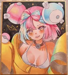 ポケモン　ナンジャモ　手描きイラスト　ファンアート