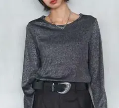 PAGEBOY キラキラカットロングスリーブ ラメ入り 長袖カットソー シルバーのサムネイル