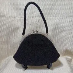 アンティーク 総ビーズバッグ ｜ 漆黒 幾何学模様 ｜ 和装・正装 希少品