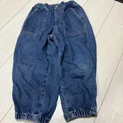 ●GU デニムワイドワークジョガーパンツ　キッズ　120cm