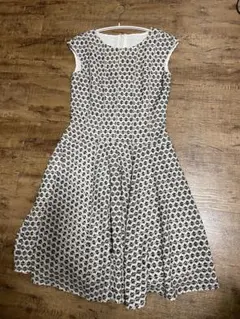 【美品】ANAYI ノースリーブワンピース ウエストリボン 38 花柄レース