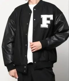 【美品】WEGO/リメイクロゴワッペンスタジャン