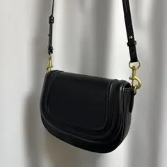 zaraブラックフェイクレザーショルダーバッグ