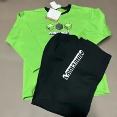 Minecraft 裏起毛パジャマセット 140cm グリーン