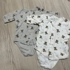 クマ柄ロンパース2枚セット