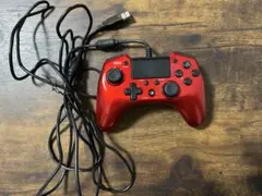 USB接続 PS4コントローラー 非純正 レッド