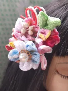 ドール用 つまみ細工髪飾り