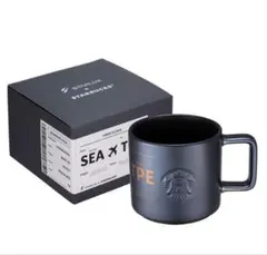 新品箱入り Starbucks ダブルステンレス マグカップ ブルー 富士山 