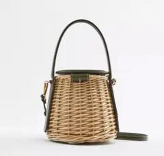 【新品未使用】ZARA風 ラタン かごバッグ