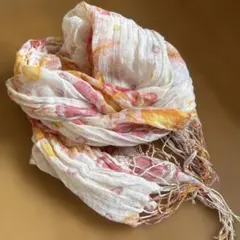 【niko and...購入品】 花柄ストール　綿52%麻48%