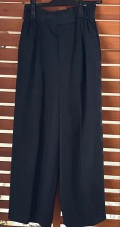 Yangany 黒 ワイドパンツ ゴムウエスト