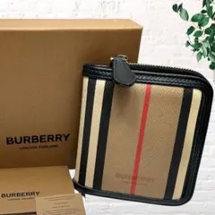 BURBERRY バーバリー　2つ折り財布　ラウンドファスナー　レザー　PVC