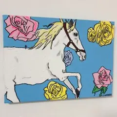 ⭐️馬⭐️絵画 原画 現代アート キャンバス アクリル画 カラフル 動物