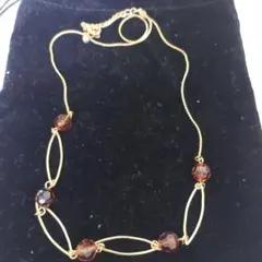 ゴールドクリスタルビーズネックレス