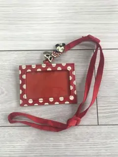 ミニーマウス 水玉模様 パスケース