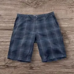 W36★CalvinKlein★チェック柄★ハーフパンツ★ネイビーグレーショートのサムネイル