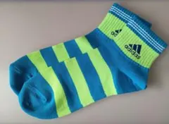 【adidas 】ストライプソックス 青/緑（25−27cm）未使用品