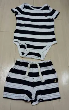 Baby Gap ボーダー ロンパース ショートパンツ セット70cmのサムネイル