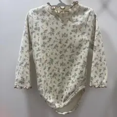 花柄ロンパース 長袖 クリーム色 M 90cm 韓国子供服