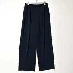 ユニクロ ワイドパンツ M ブラック イージーパンツ ウエストゴム 通勤 Y