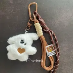 じゃらじゃらキーホルダー くま 韓国 ホワイト チャーム ストラップ ロープ