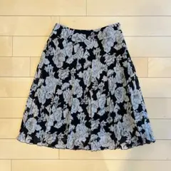 INDIVI シフォンスカート　花柄フラワープリント フレアスカート 38 M