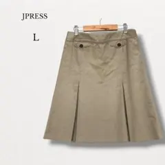 ジェイプレス JPRESS【L】ひざ丈フレアスカート 裏地あり ベージュのサムネイル