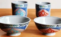 有田焼 湯呑みと飯椀 夫婦 セット【新品・未使用】のサムネイル