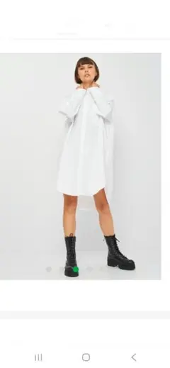 ZARA オーバーサイズポプリンシャツ ホワイト Sのサムネイル