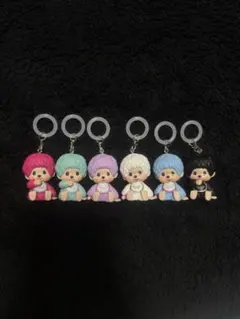 Monchhichi COLORS キーホルダー 目印チャーム 6個セット